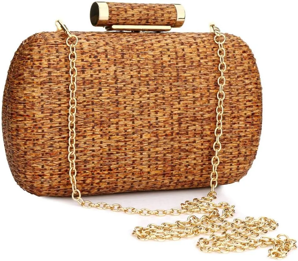 YYW Straw Clutch Purse for Women Wedding Hand-Woved Evening Straw Handbag Party Wedding Summer Beach Bag Wicker clutch