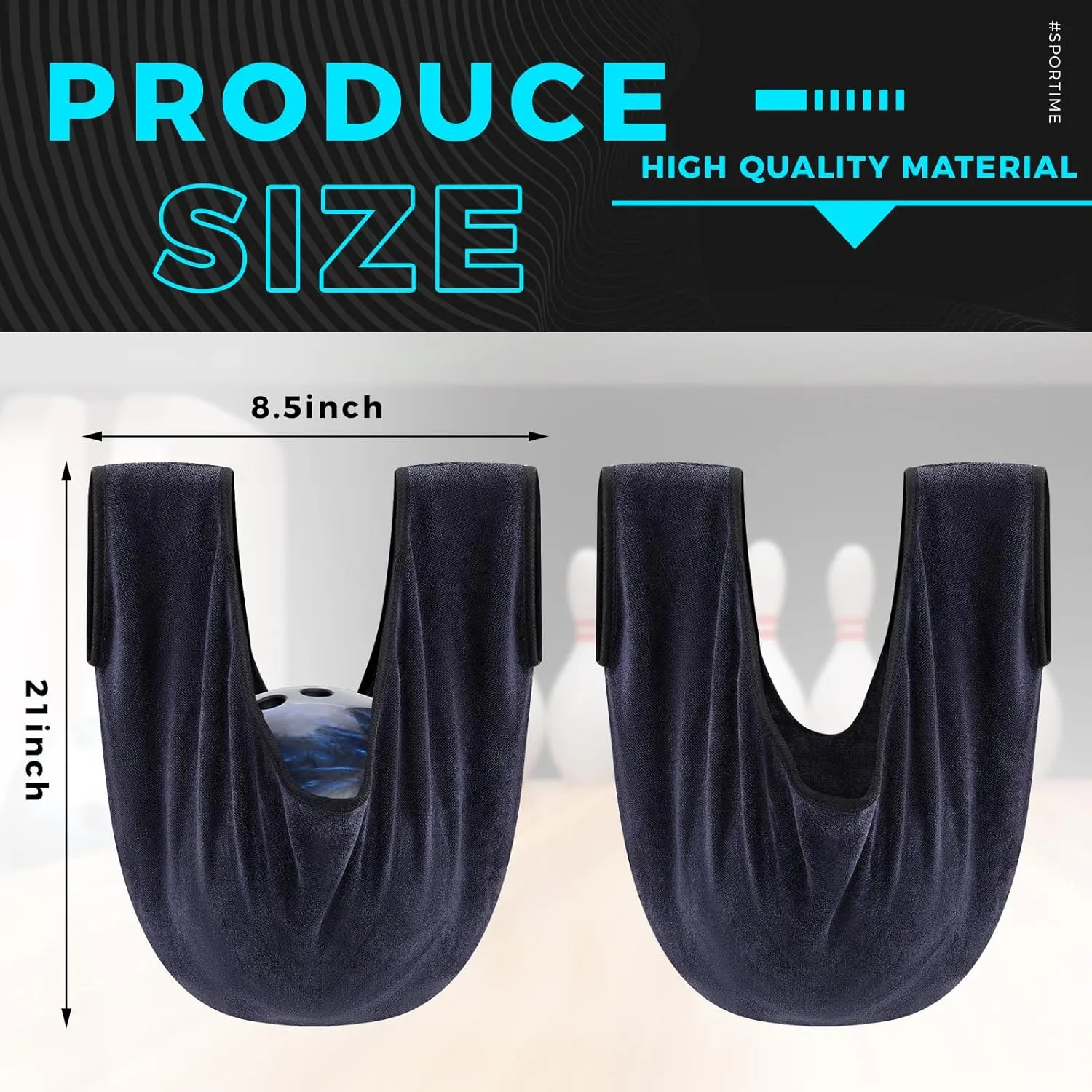 Zhanmai 2 Pack Bowling See Saws Washable Bowling Ball Polisher Bags Cleaner Holder Bags Black Towels for Cleaning