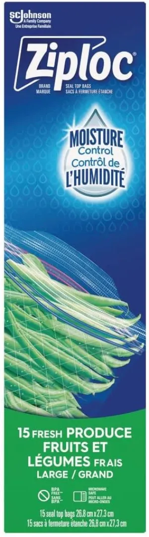 Ziploc Fresh Produce Bags Large - 15 Count